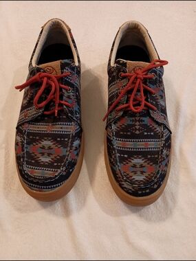 Twisted X Men's Hooey Loper Navy Multi Aztec Shoes Men's Size 11